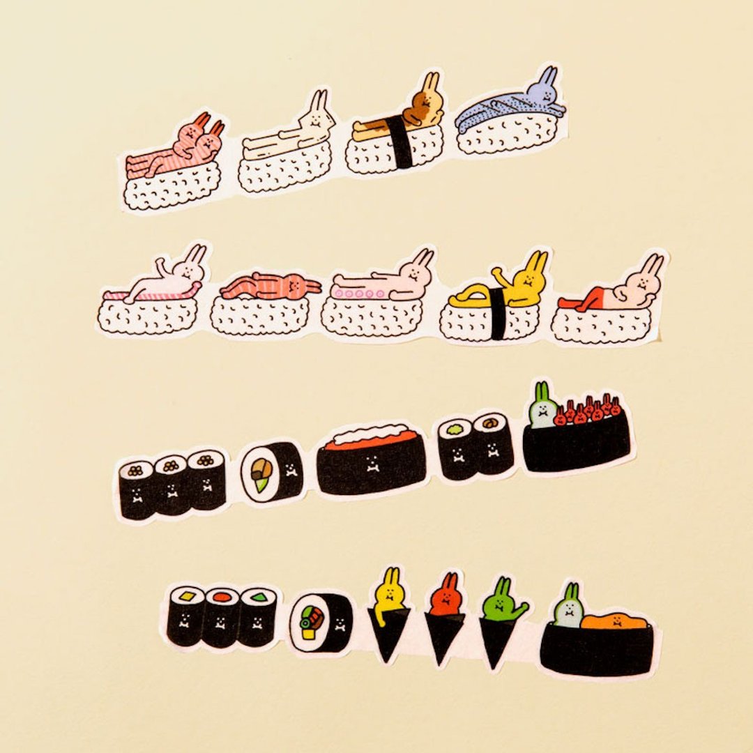 和纸胶带 Sushi Boo-chan - 纸胶带 - 纸 多色