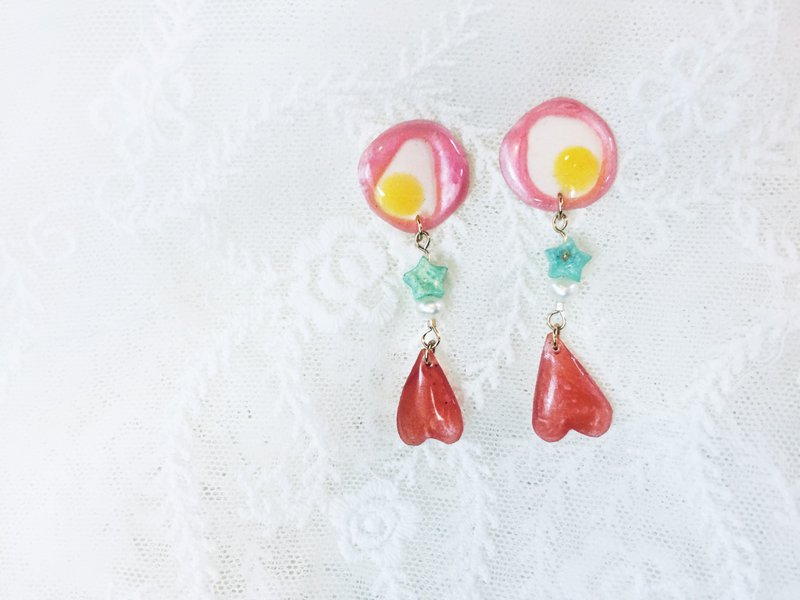 你好色彩系列-复古小心星 耳饰\耳钉 - 耳环/耳夹 - 树脂 