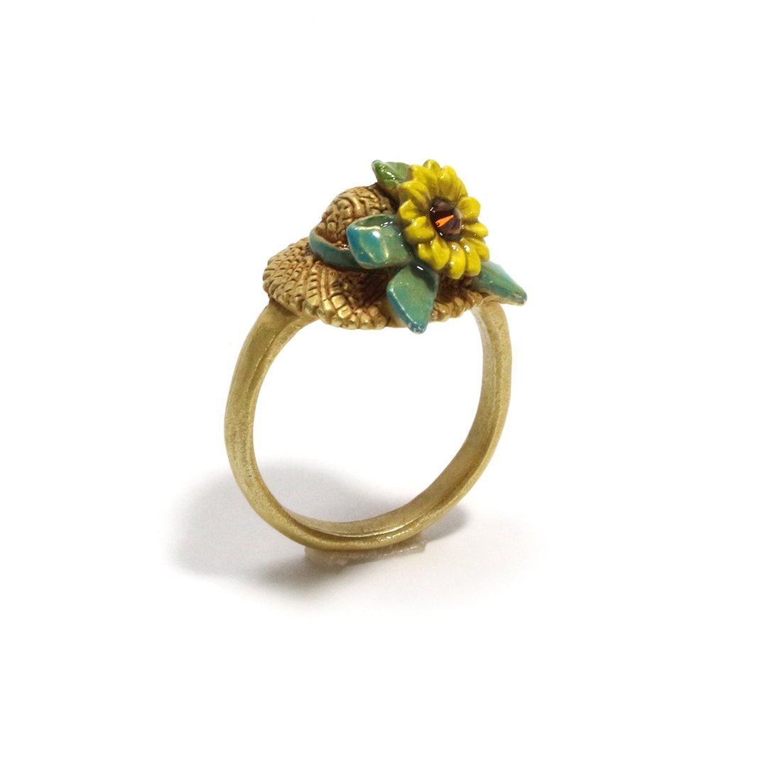 Straw Hat Ring RN146 - 其他 - 其他金属 黄色