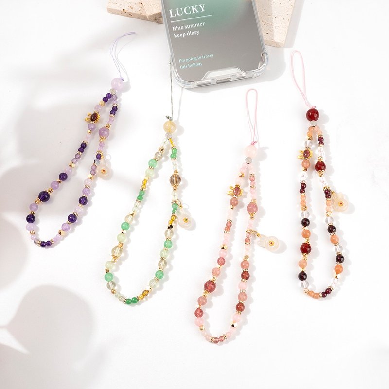 兔年开运限定版【玉兔迎春】手机链 四款水晶手机链可选 - 吊饰 - 水晶 多色