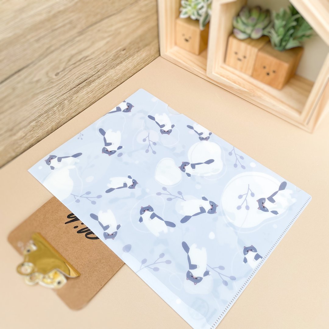 【Hajima Studio】异短猫猫A4胶Folder 资料夹 - Soft Kitty - 文件夹/资料夹 - 塑料 蓝色