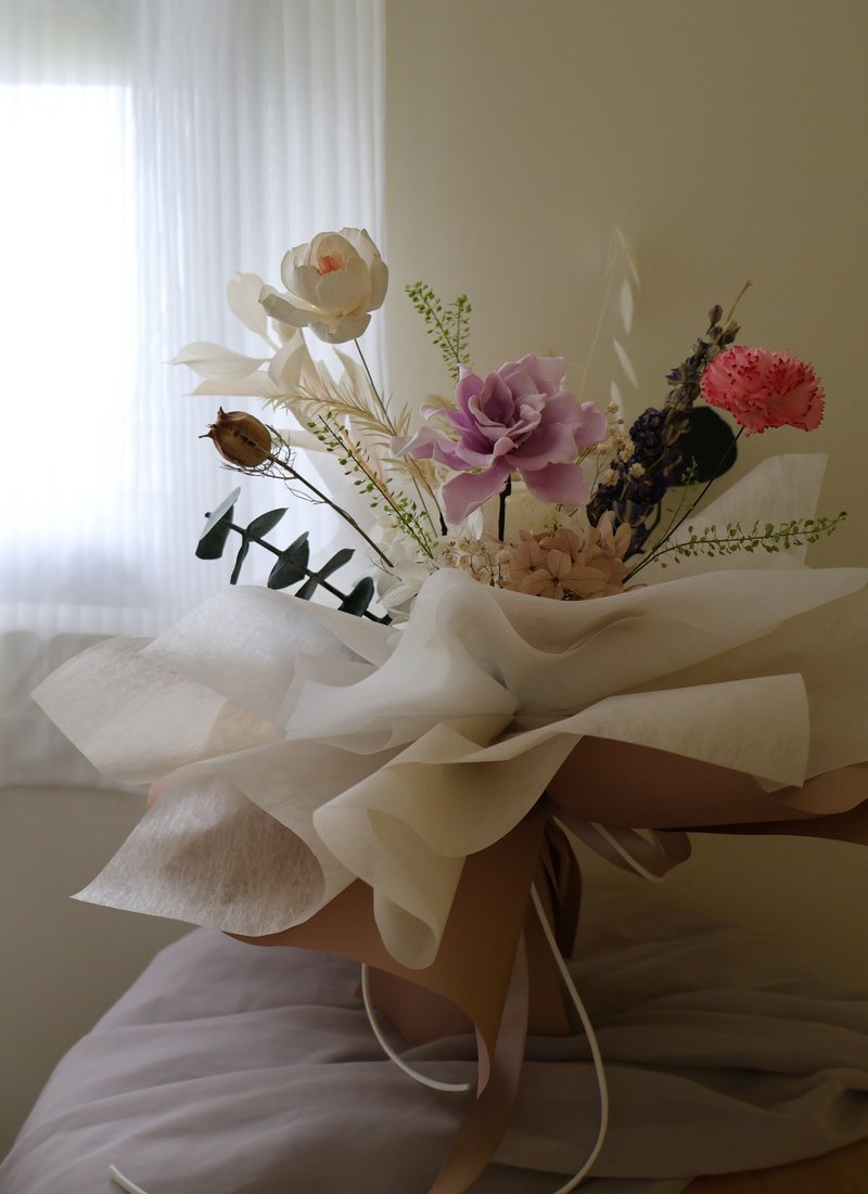 温柔如妳 永生栀子花花束 - 干燥花/捧花 - 植物．花 