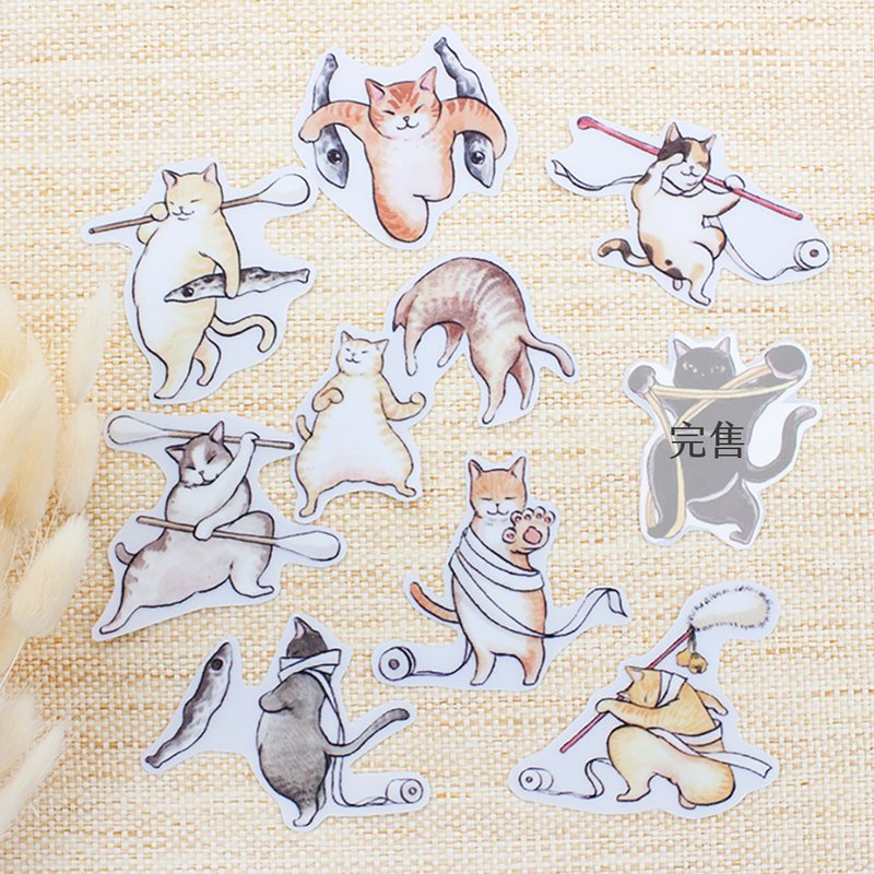 透明贴纸 - 中二猫 - 防水、防刮、防晒 - 任选4张 - 贴纸 - 塑料 透明