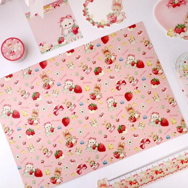 Cherish365 [图案-幸福草莓森林] 设计纸/包装纸 10张 CHO350 - 其他 - 纸 粉红色