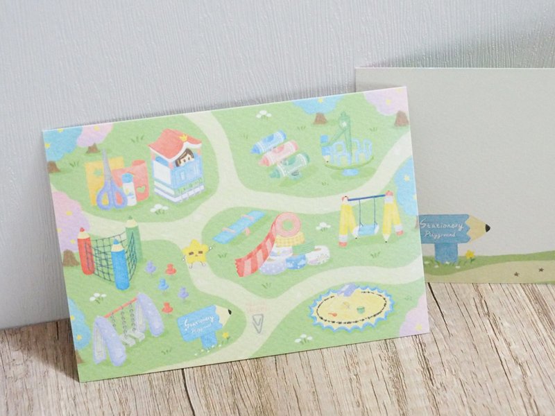 *Stationery Playground Map*明信片 - 卡片/明信片 - 纸 绿色