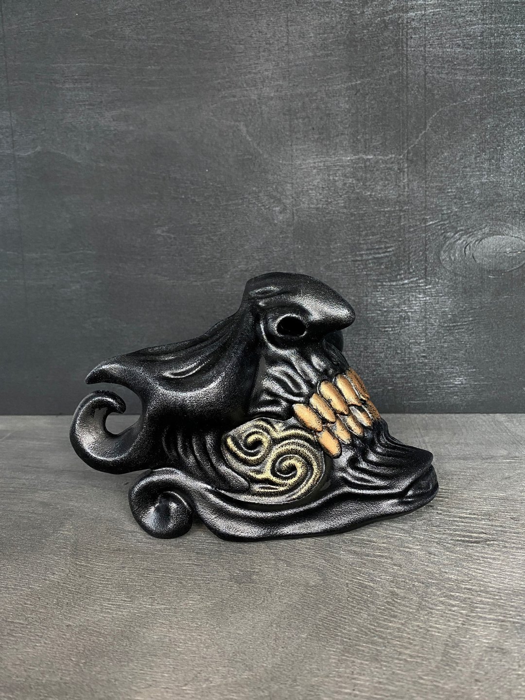 手工做的武士面具 - 其他 - 树脂 黑色