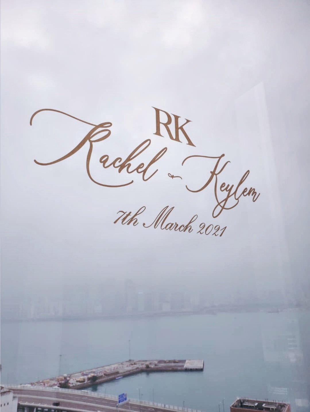 定制 婚礼窗贴 西洋书法 Wedding Window Sticker - 贴纸 - 纸 卡其色