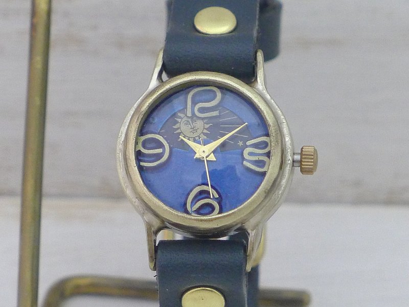 EVE-BS & M Blue Dial 22mm Brass Sun & Moon Handmade Watch (234S & M) - 女表 - 铜/黄铜 蓝色