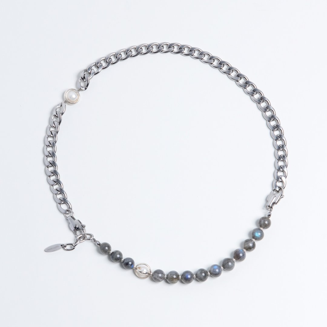 尼普顿不锈钢拉长石手链项链 两用款设计 multifunctionl jewelry - 项链 - 不锈钢 