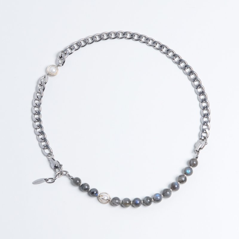 尼普顿不锈钢拉长石手链项链 两用款设计 multifunctionl jewelry - 项链 - 不锈钢 