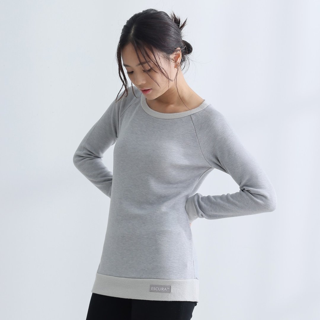 【恒温科技】蓬蓬云朵空气衣 - 女性圆领长袖 - 女装上衣 - 环保材料 