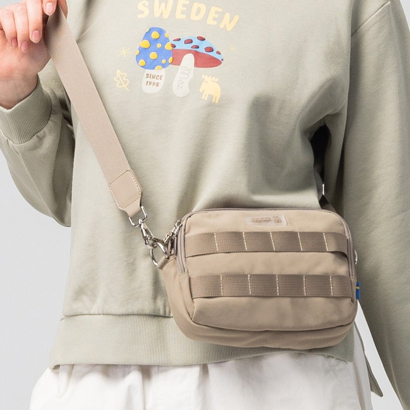 moz瑞典 驼鹿 防泼水 城市探险 斜背包(卡其绿)S - 侧背包/斜挎包 - 聚酯纤维 卡其色