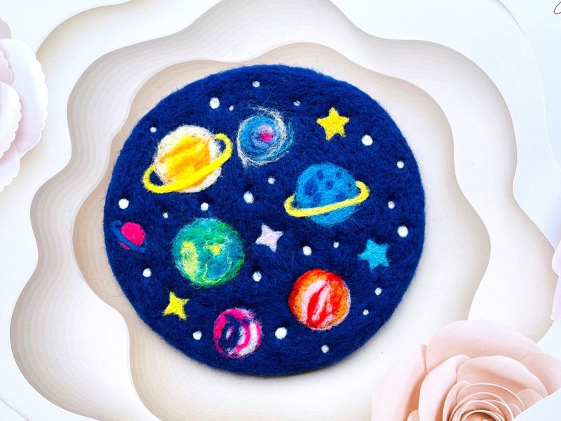 宇宙星球羊毛毡杯垫 - 杯垫 - 羊毛 