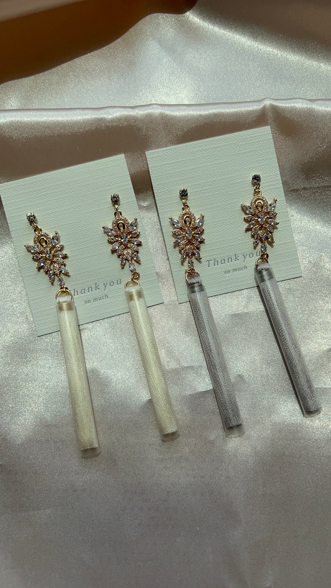 婚礼婚礼新娘珠宝叶脉叶流苏流苏花瓣大耳针 - 耳环/耳夹 - 其他材质 金色