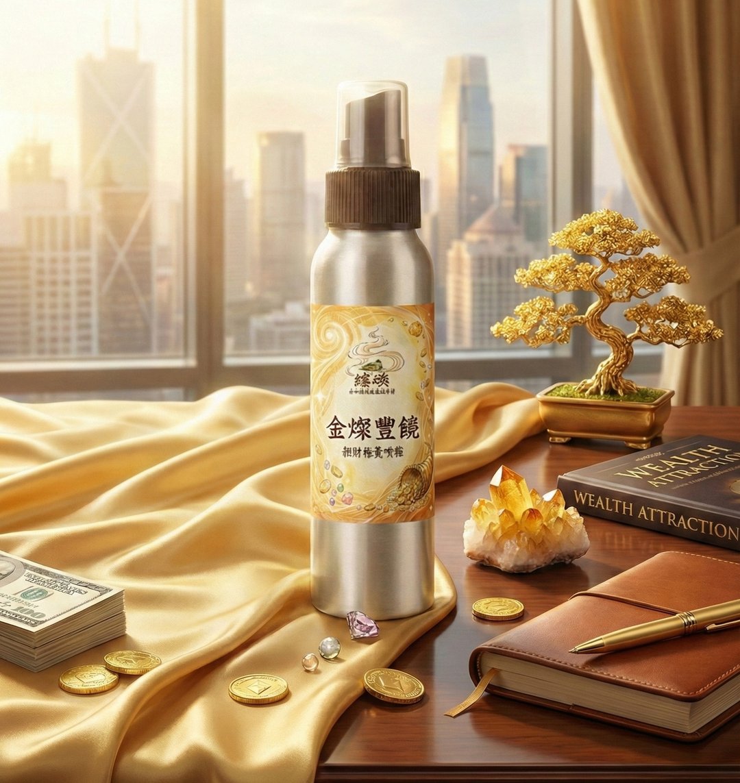 金灿丰饶 -招财能量喷雾 - 香薰/精油/线香 - 浓缩/萃取物 黄色