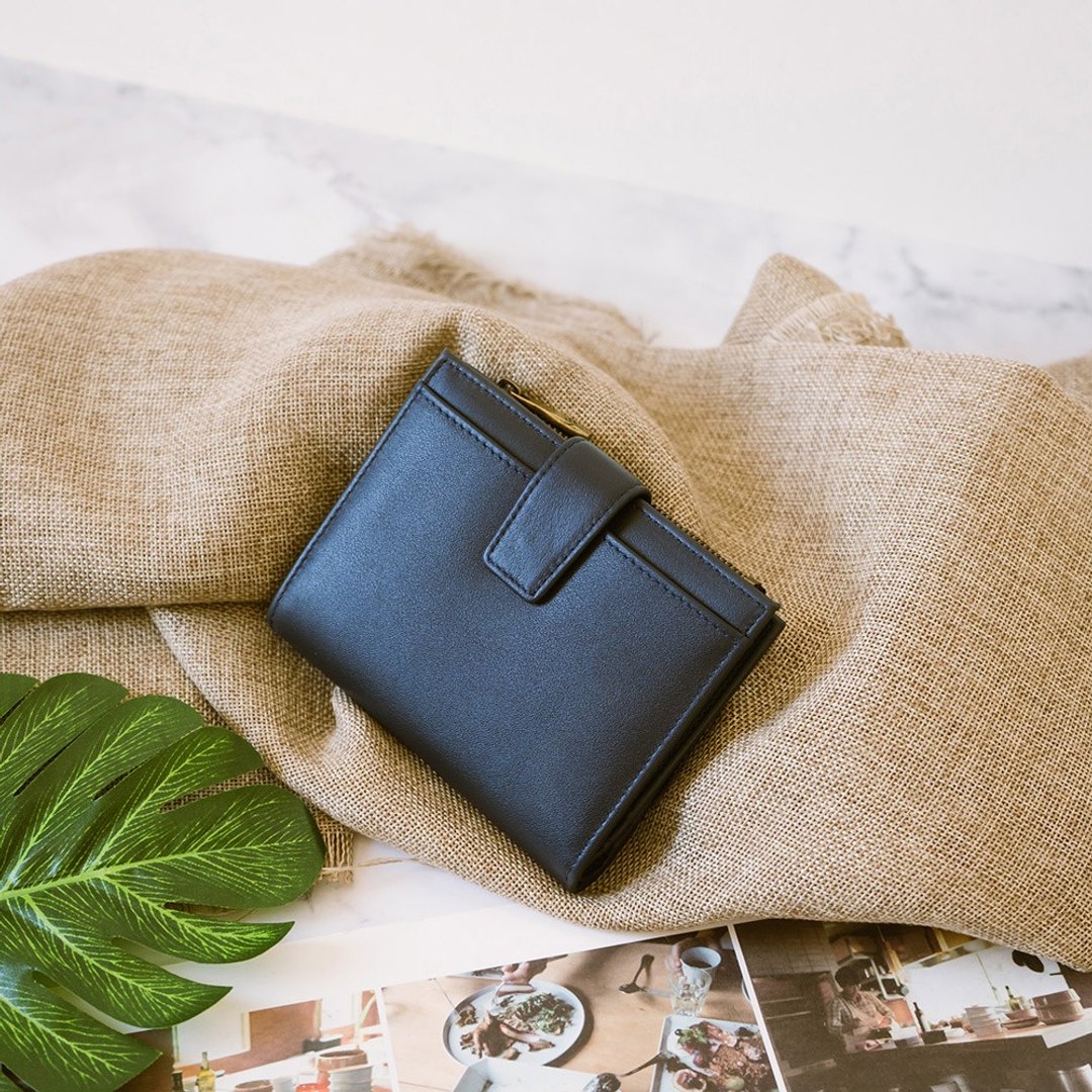 【礼盒】真皮率性多功能中夹 X0022 蓝 N - 皮夹/钱包 - 真皮 蓝色
