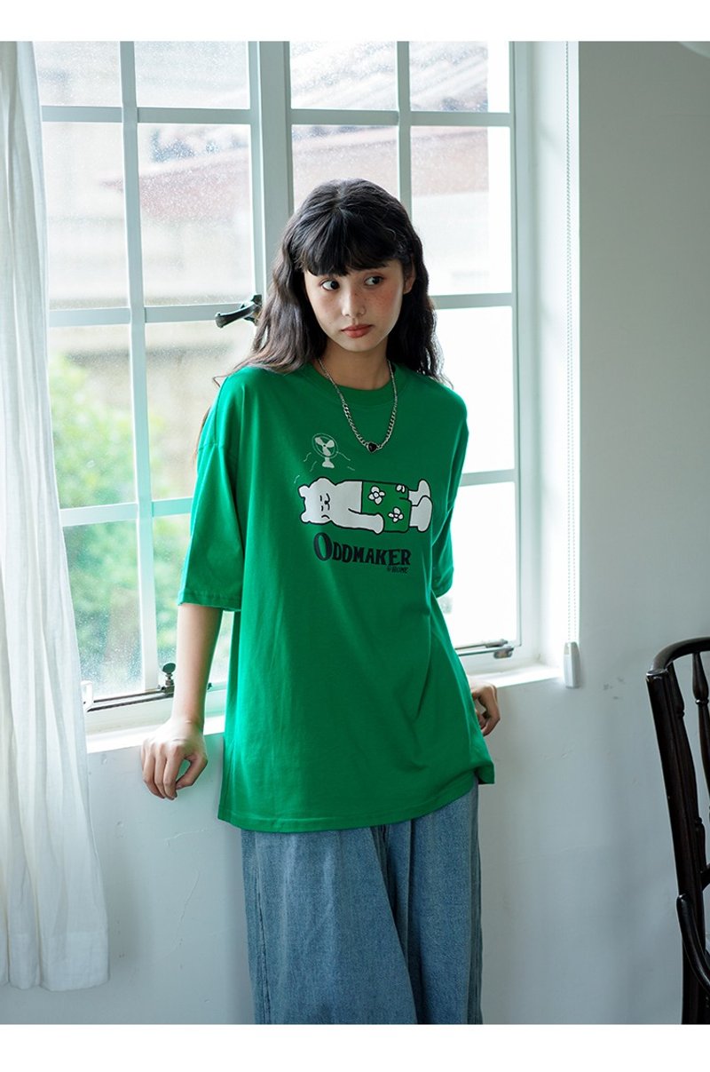 oddmaker 沙滩熊纯棉刺绣印花短袖 - 女装 T 恤 - 棉．麻 