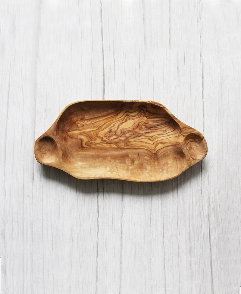 英国Naturally Med橄榄木实木双孔长型大托盘/水果盘/沙拉盘 - 厨房用具 - 木头 咖啡色