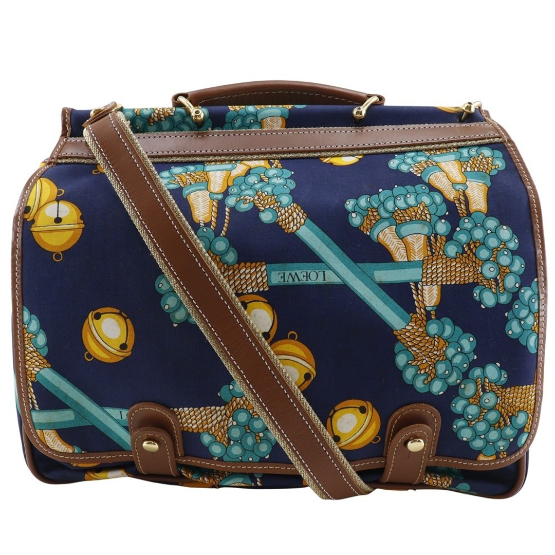 【日本直送】LOEWE 系列款肩背包 COLECCION JEREZ 古董帆布 深蓝色 女性用【二手】 - 侧背包/斜挎包 - 棉 蓝色