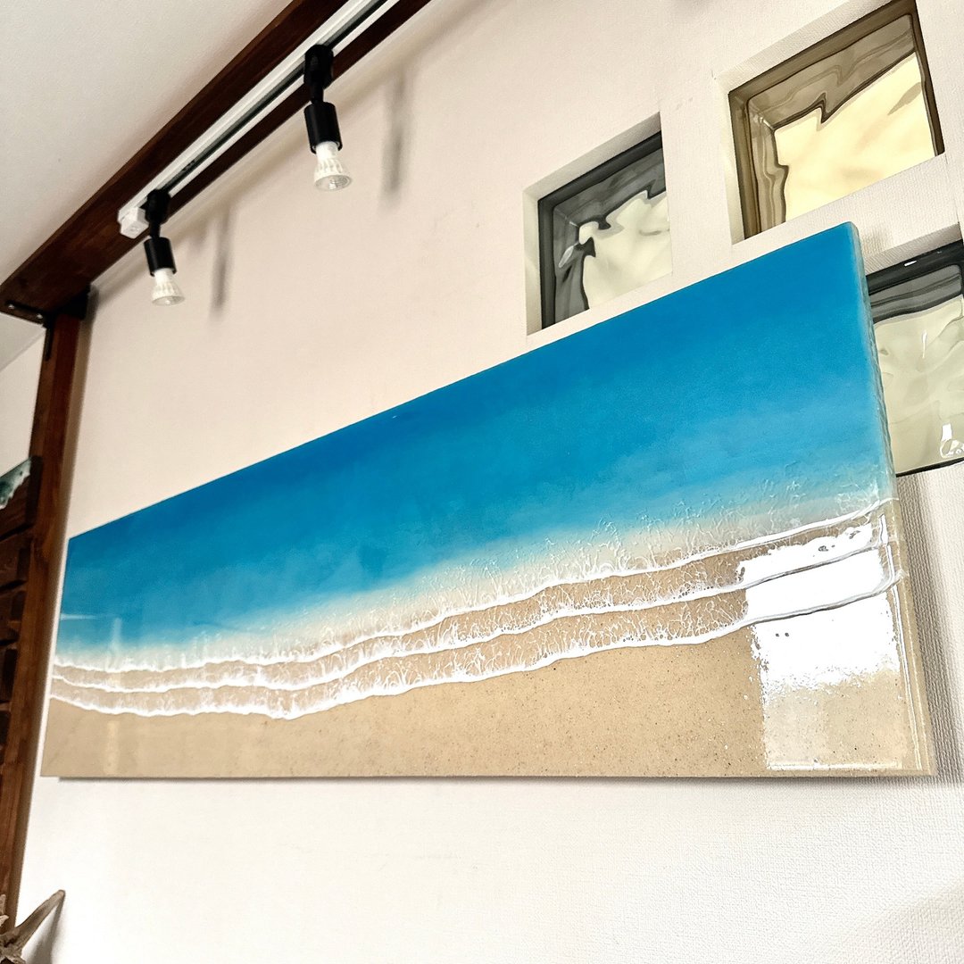 静谧之海 立体海洋树脂艺术无框画 | 大洋蓝 日本现代艺术 居家装 - 墙贴/壁贴 - 木头 蓝色