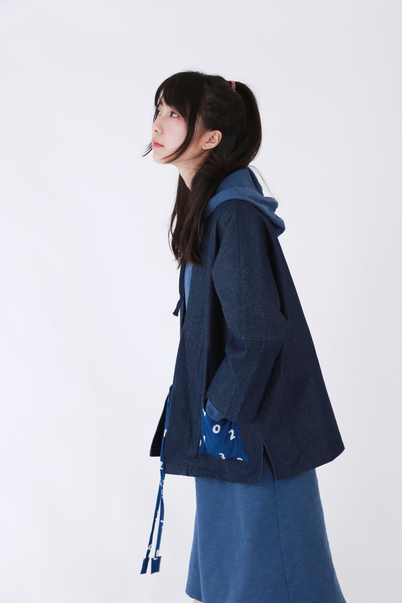 工作服 道袍 牛仔外套 女式 蓝 秋季 Fete 第一日 - 女装休闲/机能外套 - 棉．麻 蓝色