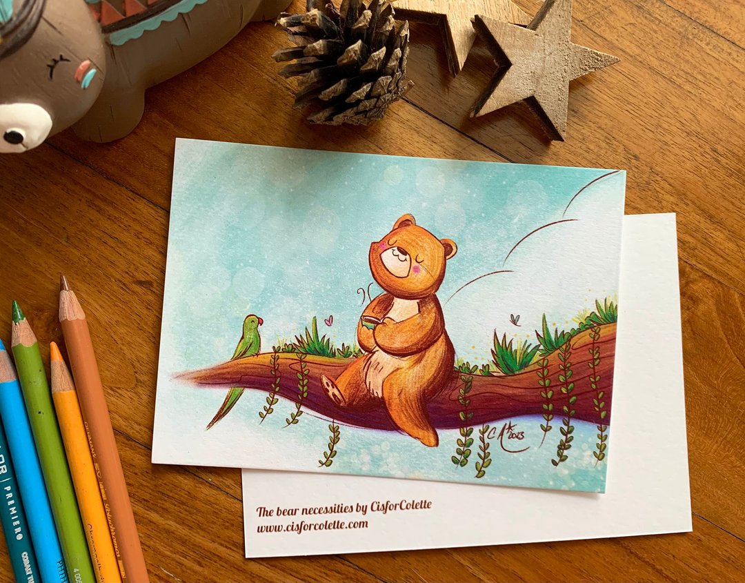 The bear necessities 明信片 - 卡片/明信片 - 纸 蓝色