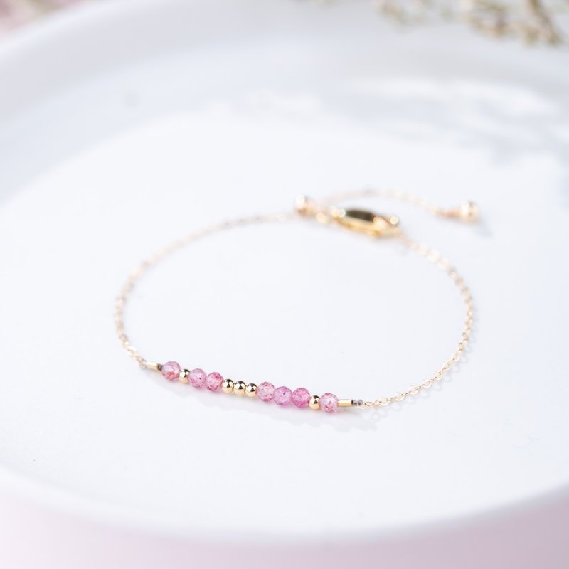 草莓晶摩斯密码 14KGF手链恋爱 - 手链/手环 - 宝石 多色