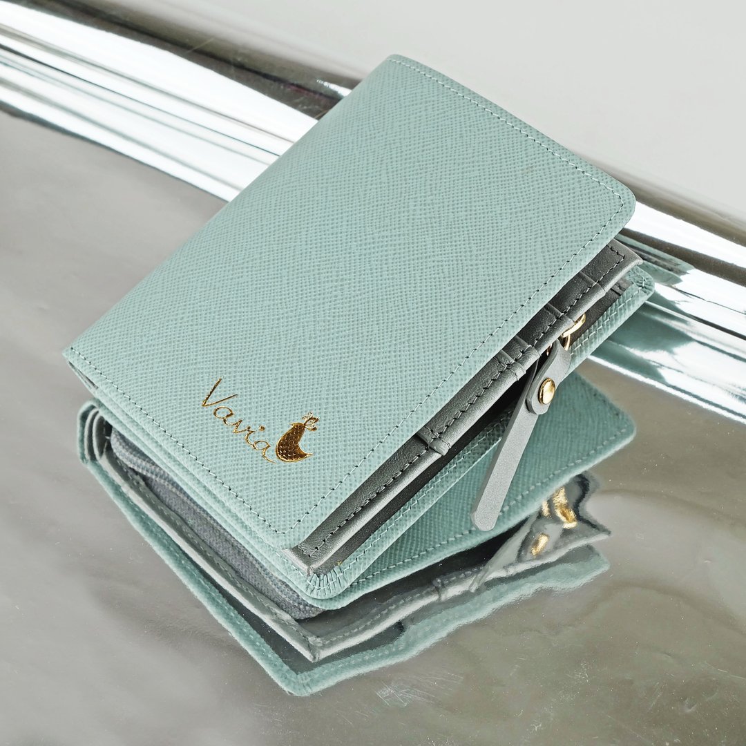 短夹 经典Pocket Book款 雾蓝色 采用Saffiano、Nappa真皮制作 - 皮夹/钱包 - 真皮 蓝色