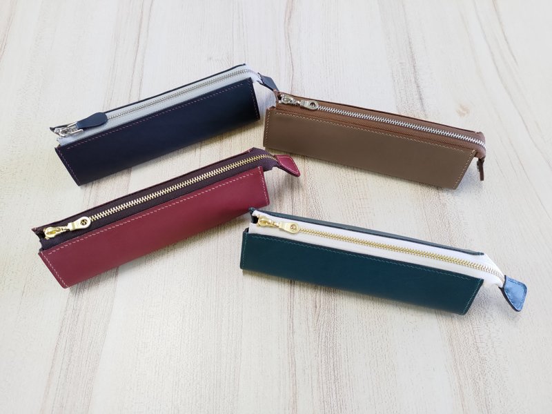 笔袋 笔盒 三角笔盒 真皮全手缝 - 铅笔盒/笔袋 - 真皮 