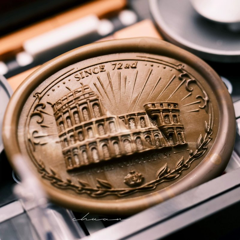 Facula 古罗马斗兽场 原创设计火漆封蜡印章 - 印章/印台 - 铜/黄铜 橘色