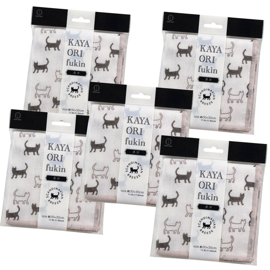 猫用品洗碗巾 8 层 100% 30x30 厘米人造丝布料高吸水性 5 件套 - 其他 - 环保材料 白色