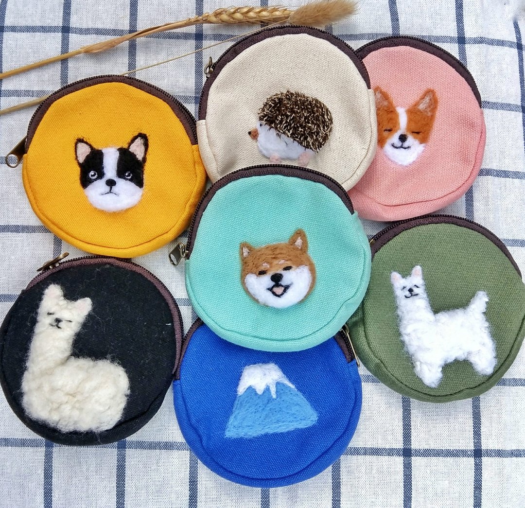 羊毛毡 动物 宠物 零钱包 杂物包 化妆包 布袋 笔袋 包包 布包 - 化妆包/杂物包 - 棉 多色