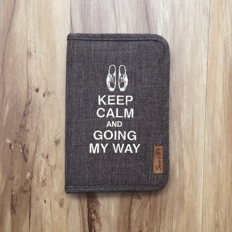 灰色仿牛仔布护照夹 - 护照夹/护照套 - 聚酯纤维 灰色