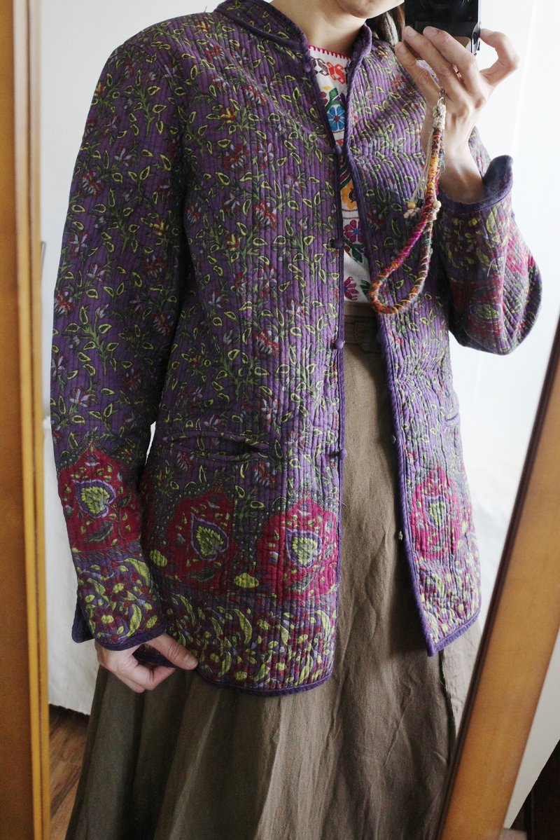 Vin 印度盖印立领棉袄外套 - 女装休闲/机能外套 - 棉．麻 