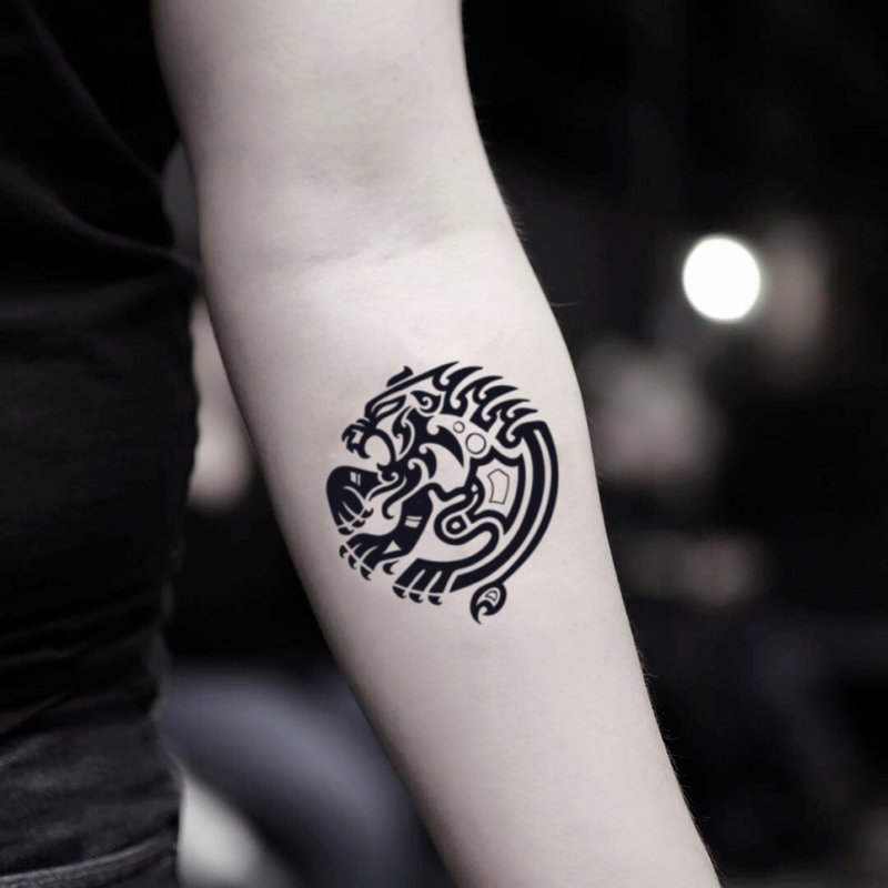 OhMyTat 兽 Beast 刺青图案纹身贴纸 (2 张) - 纹身贴 - 纸 黑色