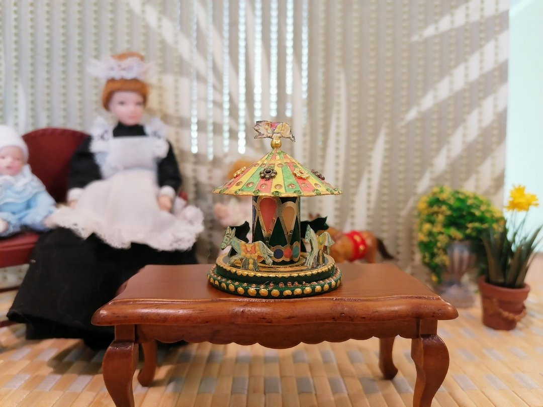 1:12 scale.Miniature carousel. Dollhouse miniature. - 玩偶/公仔 - 其他材质 