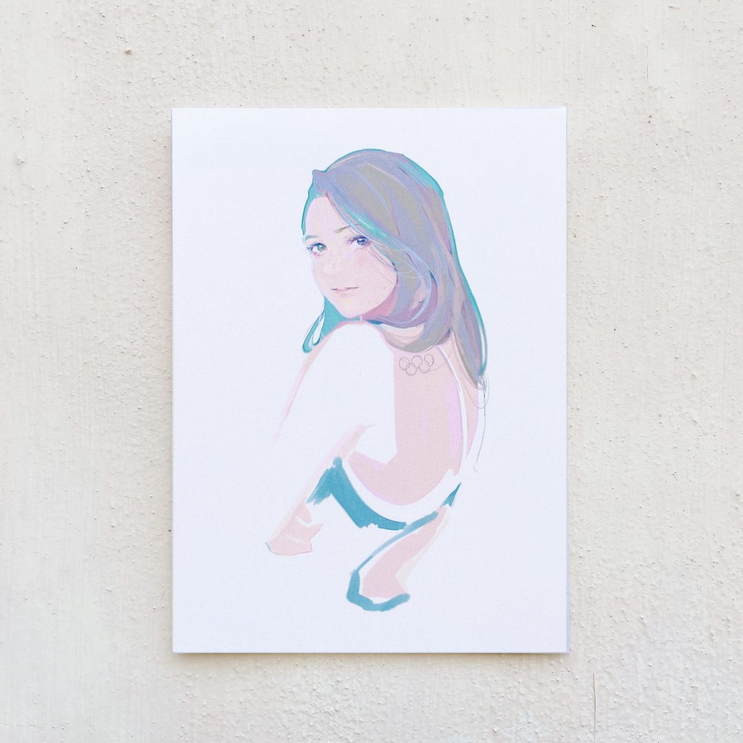 Alice Hobbey 何诗蓓Siobhan 单面水彩人像插画明信片 Postcard - 卡片/明信片 - 纸 多色