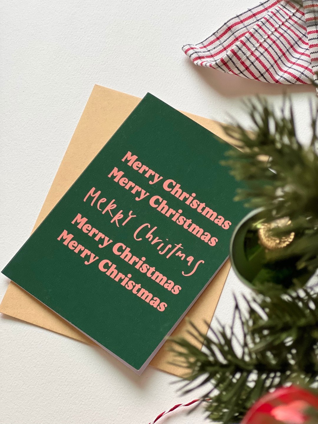 美式手写字圣诞卡片 复古Merry Christmas - 卡片/明信片 - 纸 白色