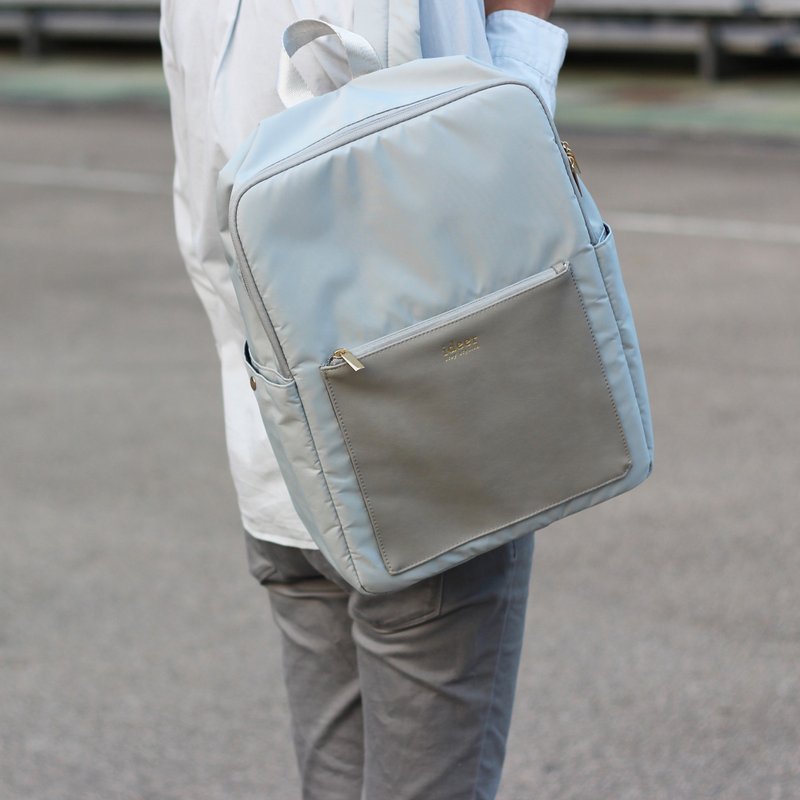 【限时优惠】Kendall Stone Grey 灰色皮革纹理防泼水电脑后背包 - 后背包/双肩包 - 其他材质 灰色