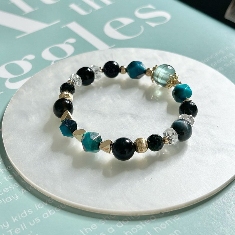 S39 胎毛纪念品 胎毛手链 宠物纪念品 宠物饰品 宠物毛发手链 - 手链/手环 - 玉石 蓝色