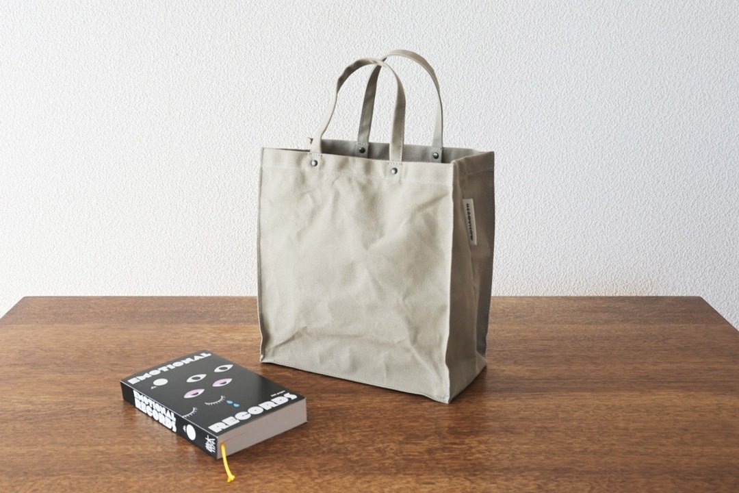 Paraffin canvas tote bag_S size_Gray beige - 手提包/手提袋 - 棉．麻 咖啡色