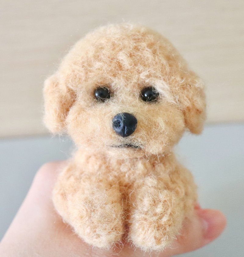 定制拟真羊毛毡宠物 宠物订制 贵宾狗 博美 马尔济斯 - 订制抱枕/饰品 - 羊毛 卡其色