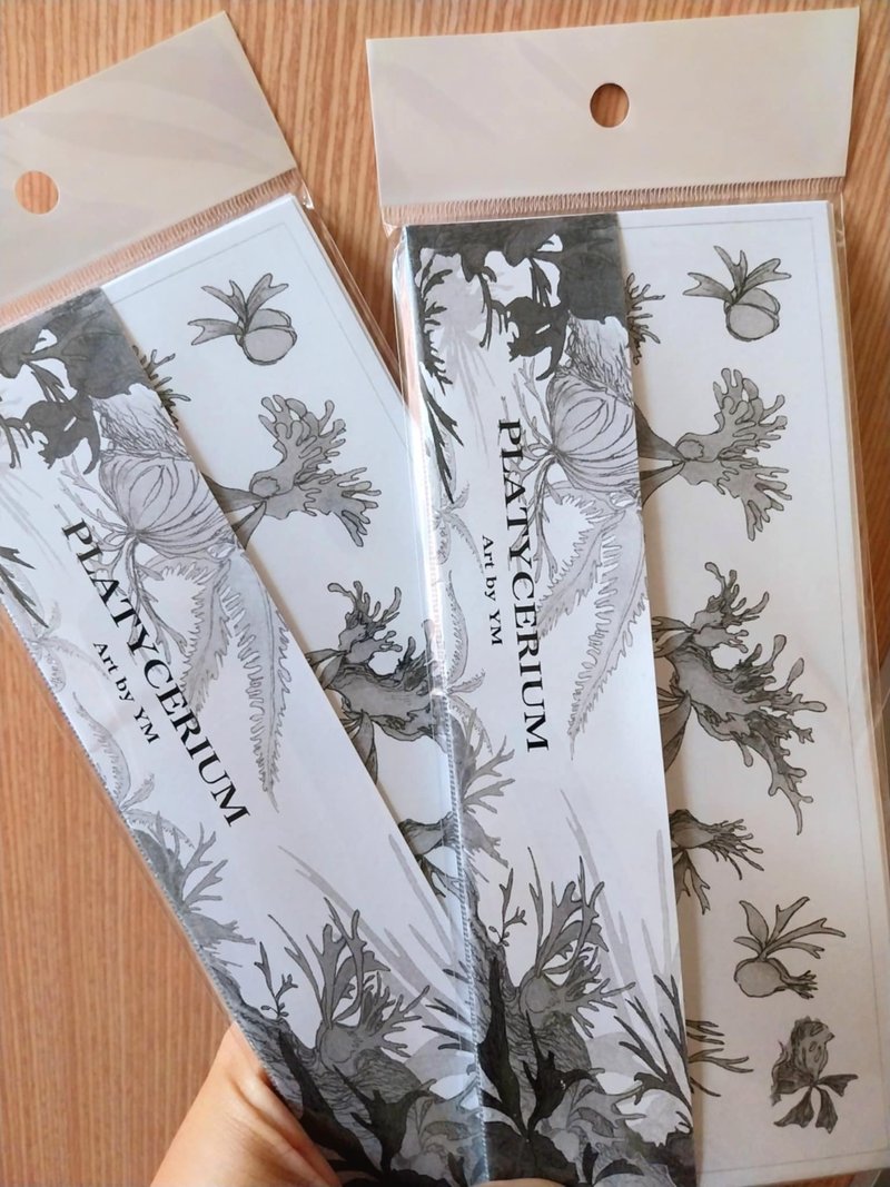 鹿角蕨黑白贴纸-手帐装饰-全张未裁 - 其他 - 纸 