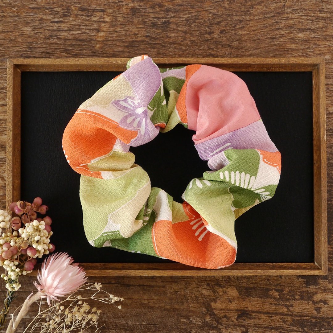 Kimono Yukata Scrunchie Hair ornaments that bring happiness Butterfly - 发饰 - 其他人造纤维 多色