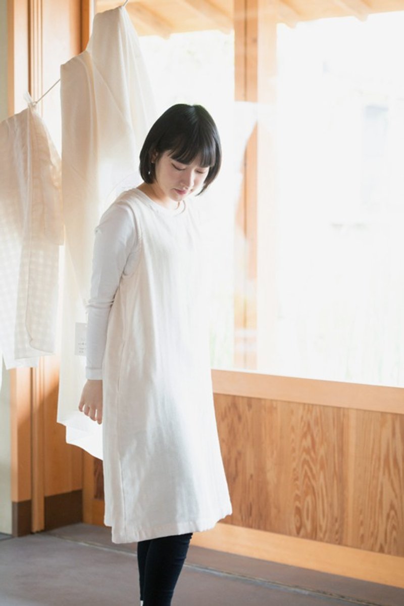 Organic Cotton３重ガーゼ生成り色　Aラインワンピース - 洋装/连衣裙 - 棉．麻 