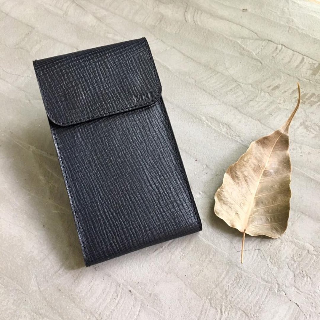 KAKU皮革设计 定制手机皮套 直式腰挂 深蓝 - 手机壳/手机套 - 真皮 蓝色