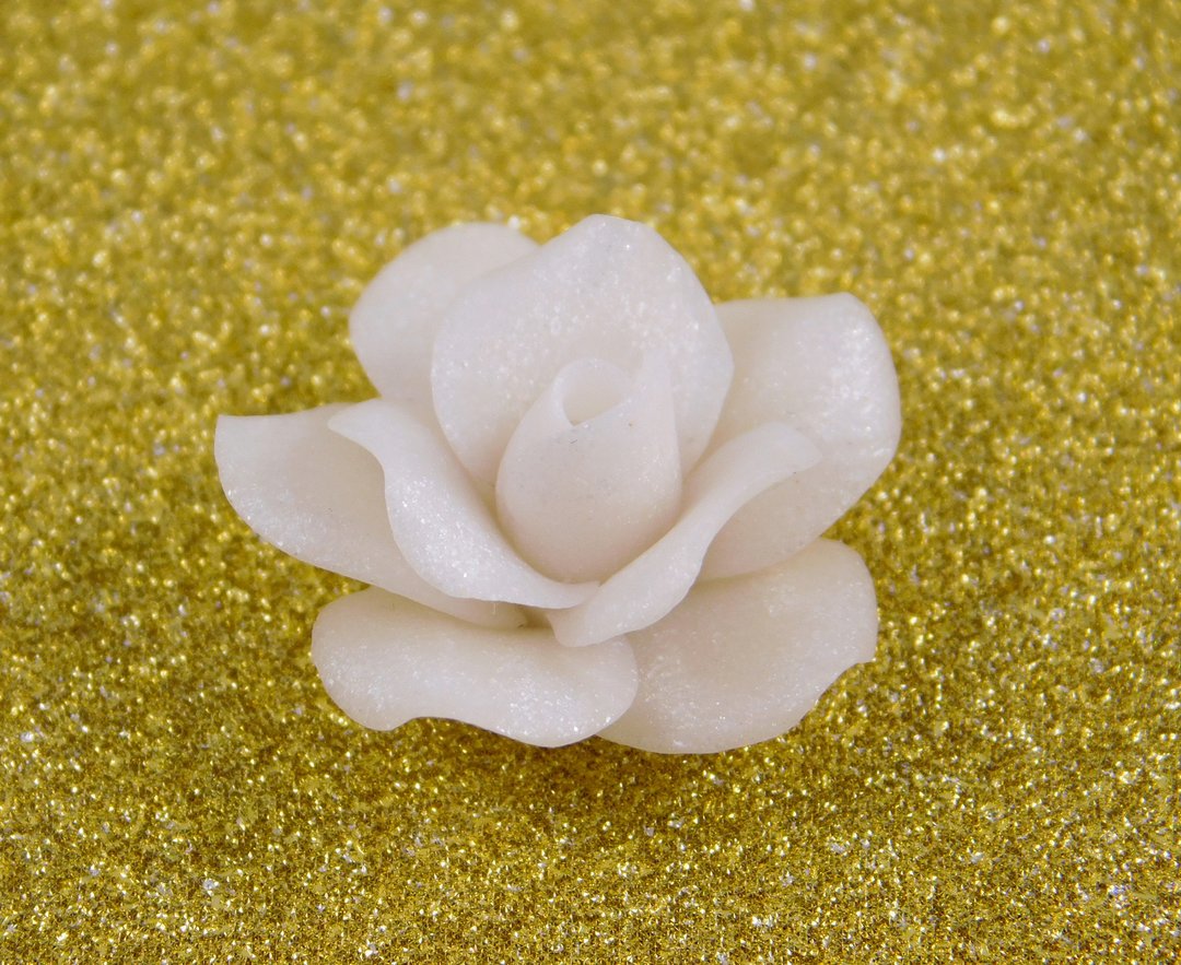 White pearl roses beads handmade polymer clay for jewelry and decor craft supply - 其他 - 粘土 白色