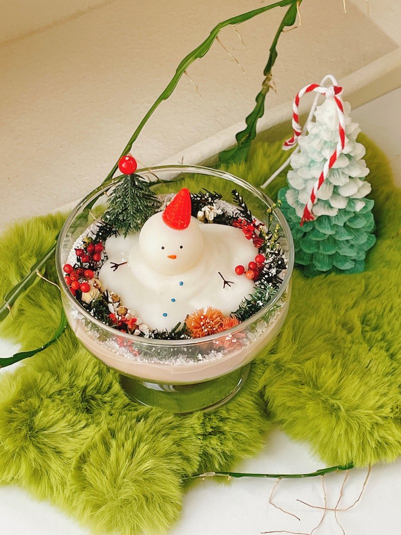 【体验】圣诞蜡烛课程 雪人花圈容器蜡 - 蜡烛/香氛 - 蜡 