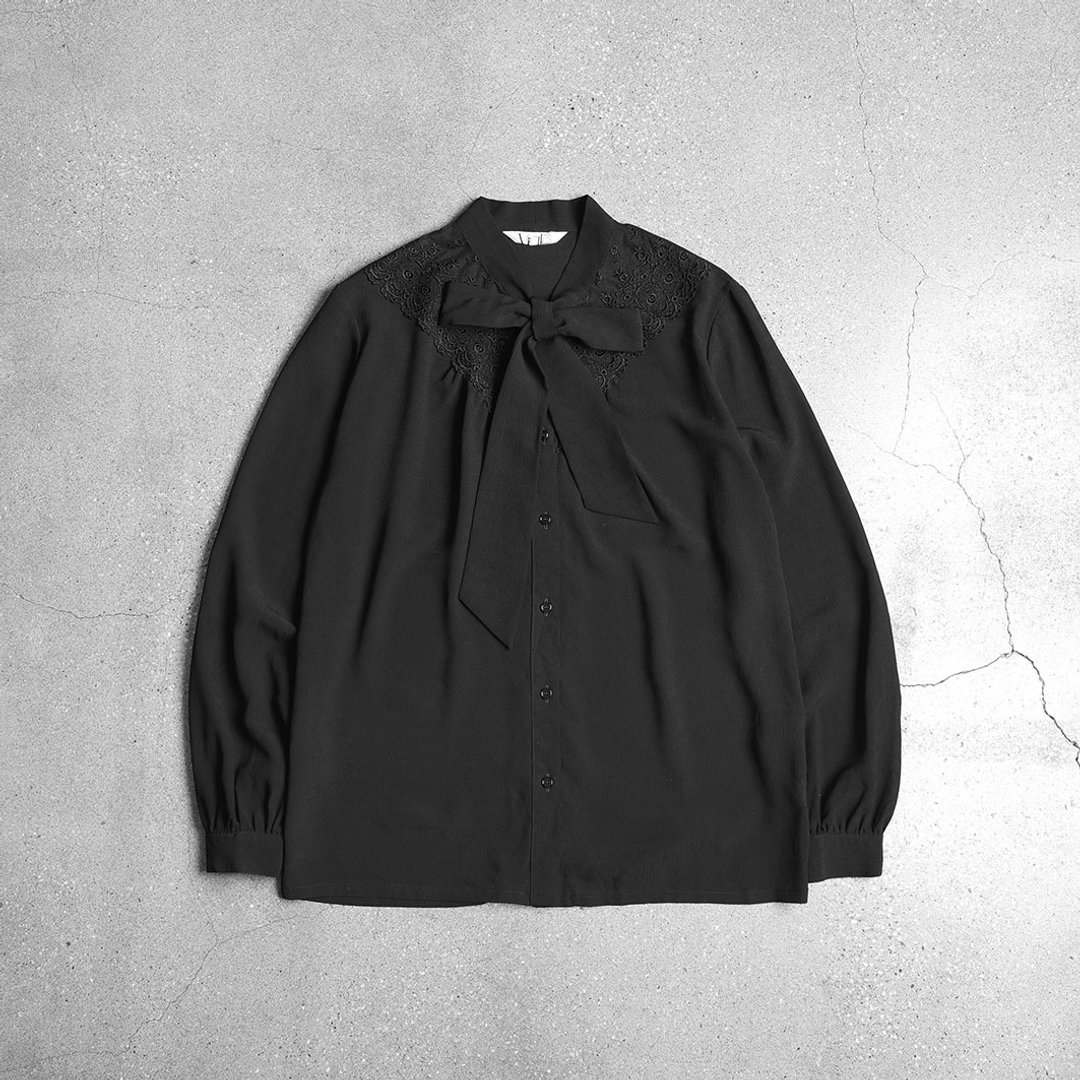 日本丝质衬衫 / Vintage 古着 - 女装衬衫 - 其他材质 黑色