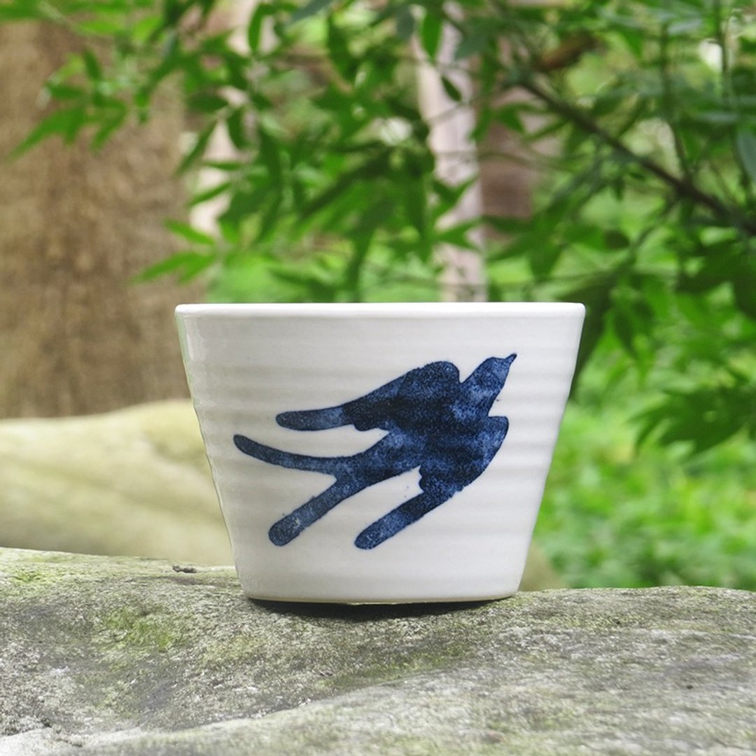 【福气】猪口杯-春燕来了--240ml - 茶具/茶杯 - 瓷 白色